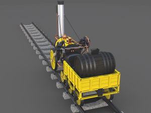 the stephenson animated rocket locomotive 3D Model