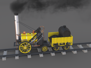 the stephenson animated rocket locomotive 3D Model