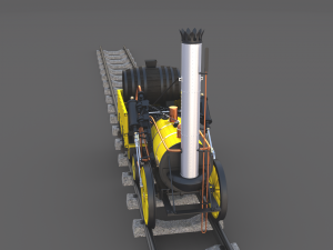 the stephenson animated rocket locomotive 3D Model