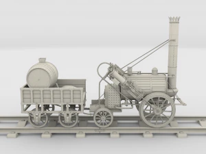 the stephenson animated rocket locomotive 3D Model