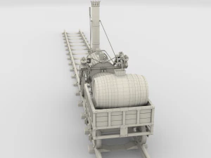 the stephenson animated rocket locomotive 3D Model