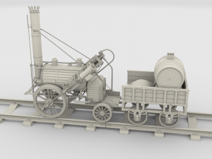 the stephenson animated rocket locomotive 3D Model