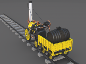 the stephenson animated rocket locomotive 3D Model