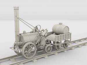 the stephenson animated rocket locomotive 3D Model