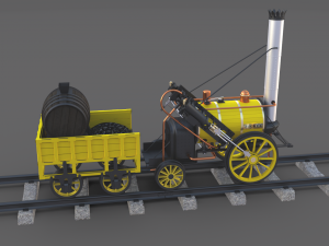 the stephenson animated rocket locomotive 3D Model