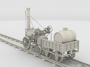 the stephenson animated rocket locomotive 3D Model