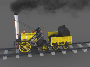 the stephenson animated rocket locomotive 3D Model