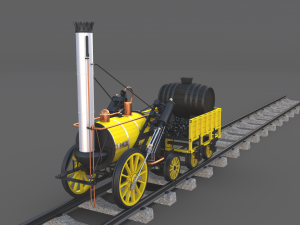 the stephenson animated rocket locomotive 3D Model
