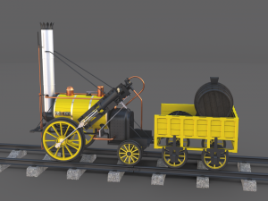 the stephenson animated rocket locomotive 3D Model