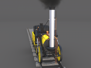 the stephenson animated rocket locomotive 3D Model