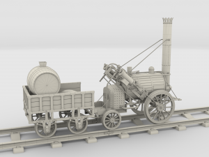 the stephenson animated rocket locomotive 3D Model