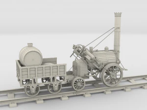 the stephenson animated rocket locomotive 3D Model
