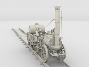 the stephenson animated rocket locomotive 3D Model