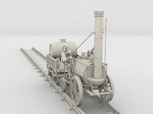the stephenson animated rocket locomotive 3D Model