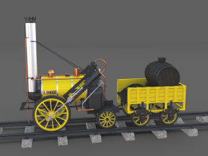 the stephenson animated rocket locomotive 3D Model