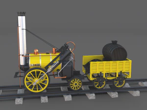 the stephenson animated rocket locomotive 3D Model