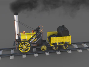 the stephenson animated rocket locomotive 3D Model