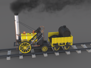 the stephenson animated rocket locomotive 3D Model