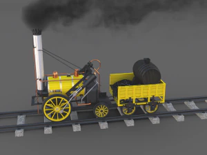 the stephenson animated rocket locomotive 3D Model