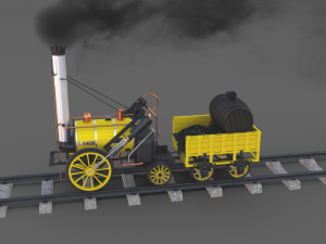 the stephenson animated rocket locomotive 3D Model