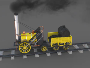 the stephenson animated rocket locomotive 3D Model