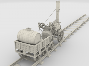 the stephenson animated rocket locomotive 3D Model