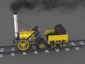 the stephenson animated rocket locomotive 3D Model