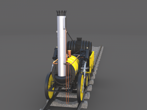 the stephenson animated rocket locomotive 3D Model