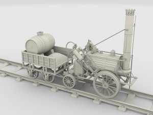 the stephenson animated rocket locomotive 3D Model