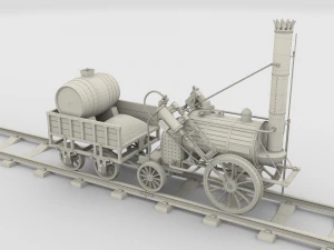 the stephenson animated rocket locomotive 3D Model