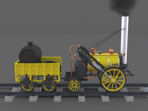 the stephenson animated rocket locomotive 3D Model