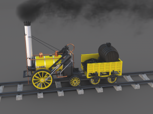 the stephenson animated rocket locomotive 3D Model