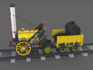 a locomotiva foguete stephenson Modelo 3D
