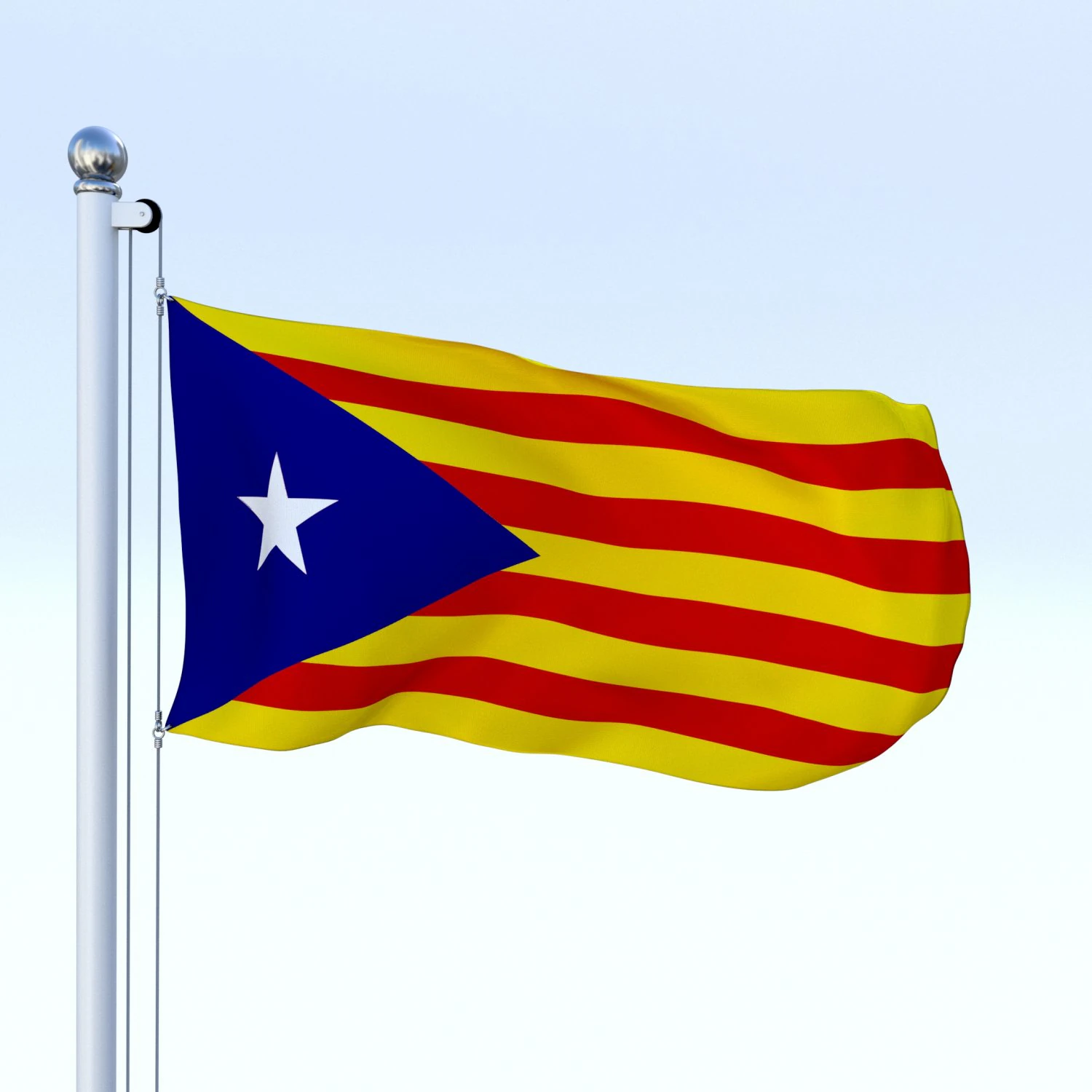animated catalonia flag 3D Model .c4d .max .obj .3ds .fbx .stl .blend