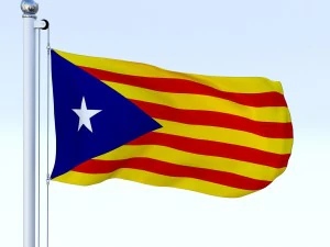 animated catalonia flag 3D Model