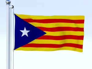 animated catalonia flag 3D Model