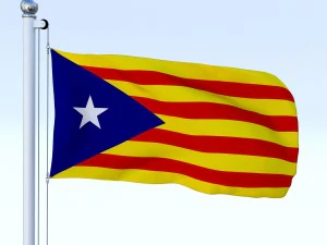 animated catalonia flag 3D Model