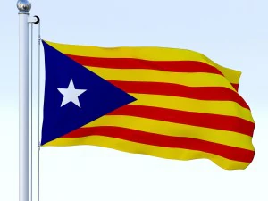 animated catalonia flag 3D Model