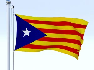 animated catalonia flag 3D Model