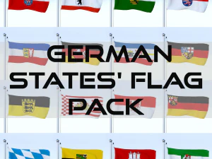 アニメーションドイツ国旗パック 3Dモデル