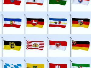 animated german flag pack 3D Model