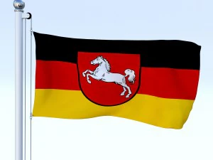 animated german flag pack 3D Model