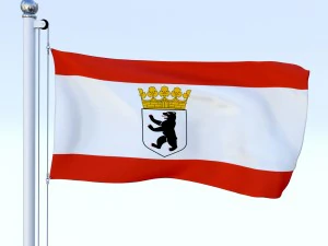 animated german flag pack 3D Model