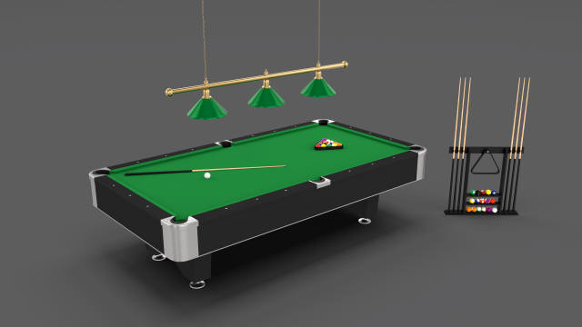 8 ball pool table setting 3D 模型 .c4d .max .obj .3ds .fbx .stl .blend 