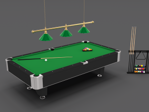 8 ball pool table setting 3D Model