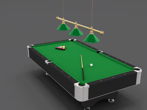 Configura&ccedil;&atilde;o de mesa de sinuca 8 bolas Modelo 3D