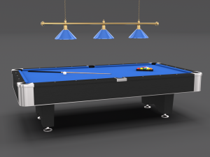 8 ball pool table setting blue 3D Модель