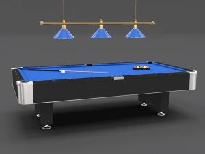 8 ball pool table setting blue 3D Model