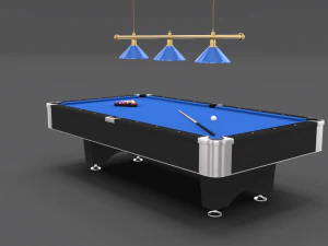 8 ball pool table setting blue 3D Model