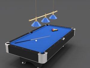 8 ball pool table setting blue 3D Модель